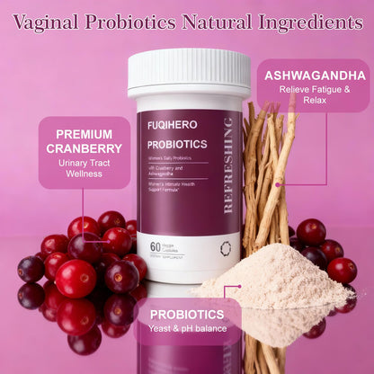Vaginal Probiotics for Women - Vaginal Moisturizer,Supports Vaginal Health,Moisture,clean,pH Balance,Fights Itch,Odor & Yeast,Enhances Intimate Wellness,Probiotics,Ashwagandha,Cranberry 60 Ct