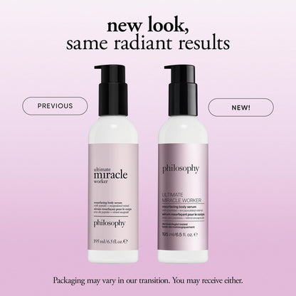 philosophy ultimate miracle worker resurfacing body serum - with retinol, hyaluronic acid & peptides - clinically proven to immediately double skin's moisture and reduce crepiness - 6.5 fl oz