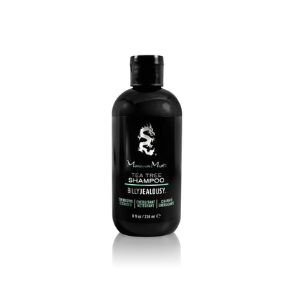 Billy Jealousy Monsoon Mist Tea Tree Energizing Men's Shampoo with Peppermint & Rosemary, Removes Oil Build-up and Soothes Scalp Itch & Irritation, 8 Oz.