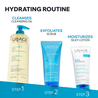 Uriage Eau Thermale Moisturizing Body Lotion With Shea Butter & Hyaluronic Acid, Hydration For 24 Hours, Light Silky Body Moisturizer, Lovely Floral Scent
