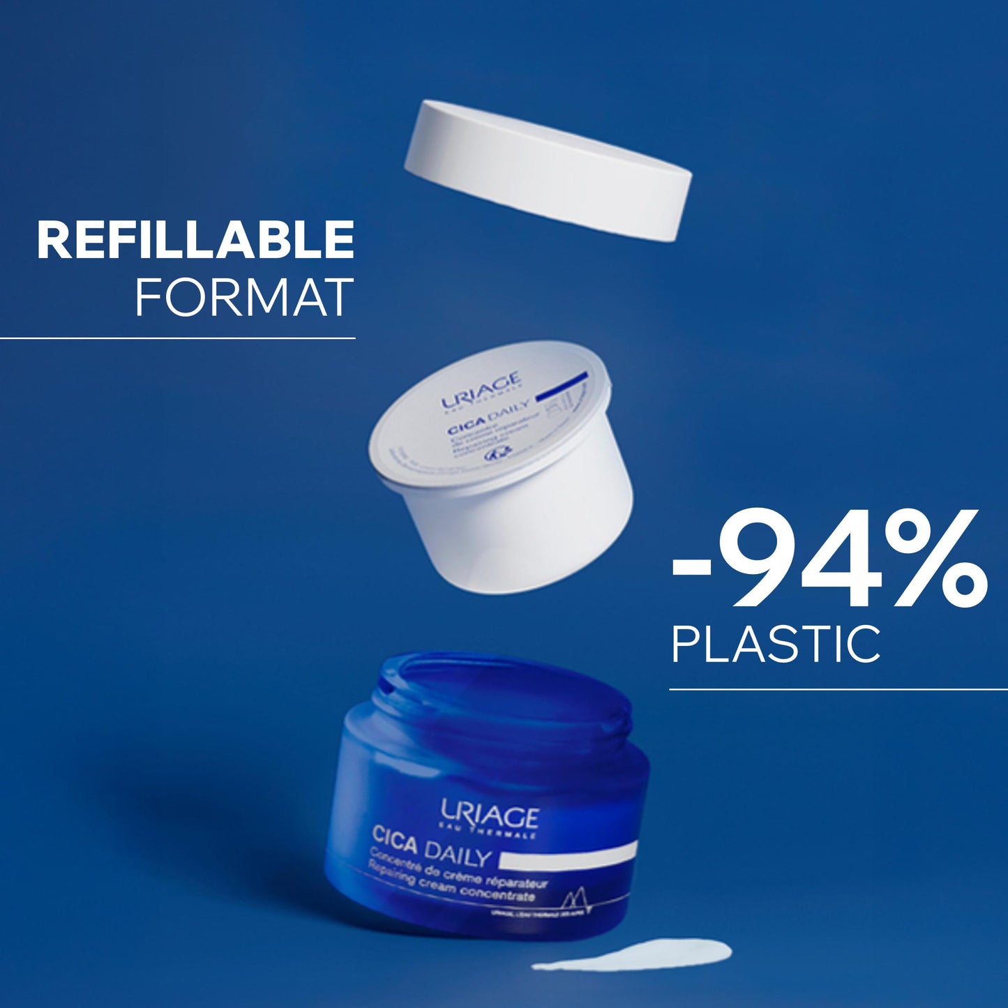 Uriage Cica-Daily Repairing Cream Concentrate, Made With Centella Asiatica + Hyaluronic Acid + Vitamin B5, 96% Igredients Of Natural Origin, Fragrance-Free