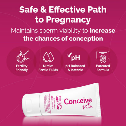 Conceive Plus Fertility Lubricant Travel Size - Sperm-Safe, PH Balanced Personal Lubricant for TTC Couples - Enhances Vaginal Health and Supports Fertility - 1 Fl Oz