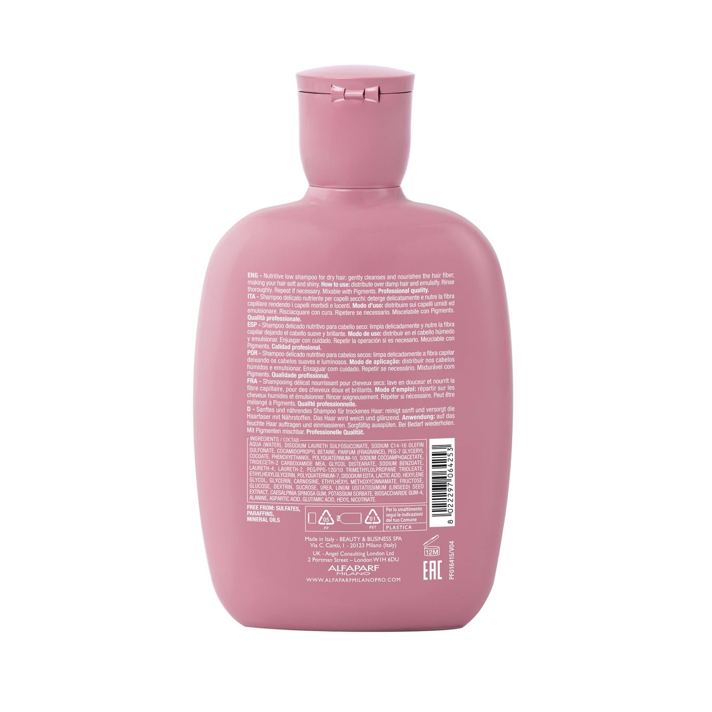 ALFAPARF MILANO Semi di Lino Moisture Nutritive Shampoo and Conditioner Set for Dry Hair - Sulfate Free Moisturizing Shampoo and Conditioner - Safe on Color Treated Hair - Adds Shine and Softness