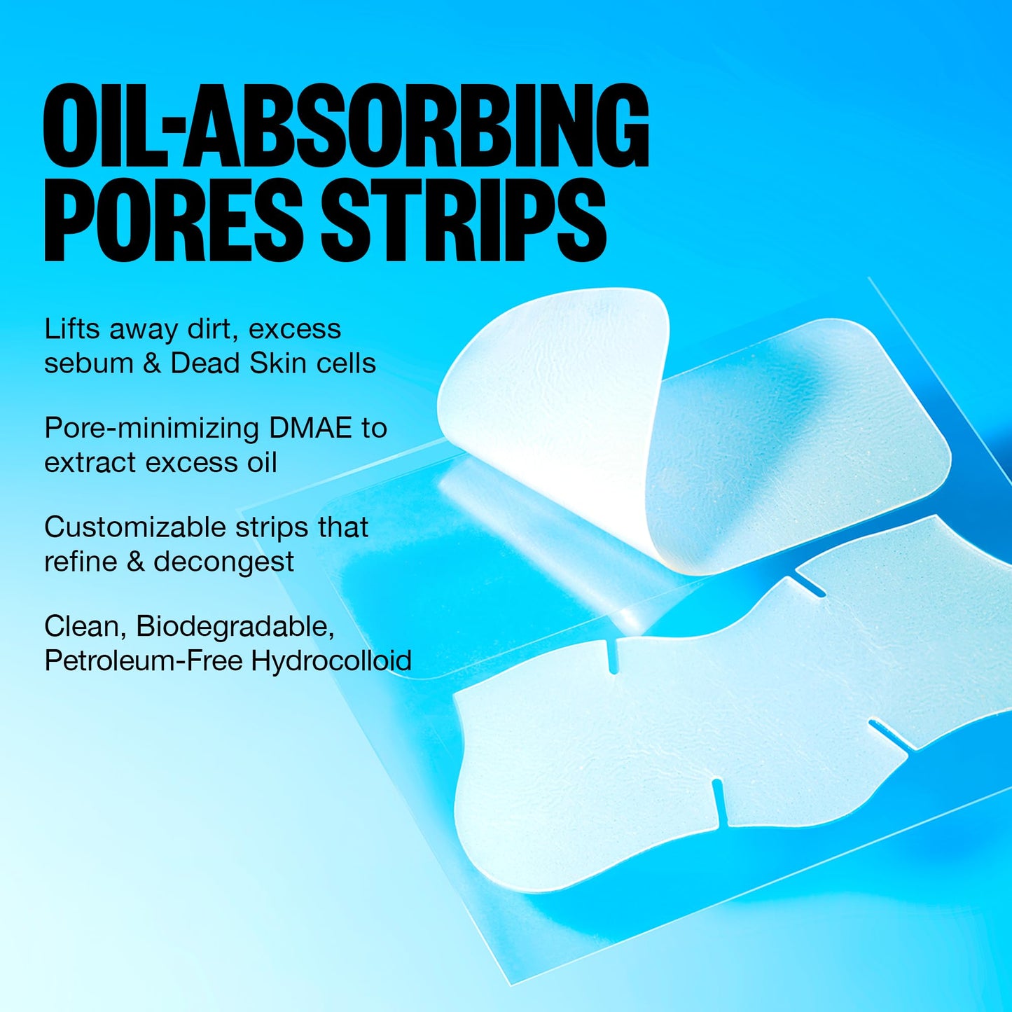 PEACE OUT Pore Strips for Nose and Face, Oil Absorbing Hydrocolloid Blackhead Remover, Pore Minimizing Strips with Retinol, Multi-Use Face Strips for Clogged Pores, 8 Count
