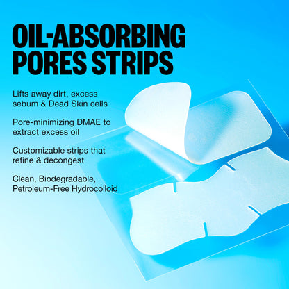 PEACE OUT Pore Strips for Nose and Face, Oil Absorbing Hydrocolloid Blackhead Remover, Pore Minimizing Strips with Retinol, Multi-Use Face Strips for Clogged Pores, 8 Count