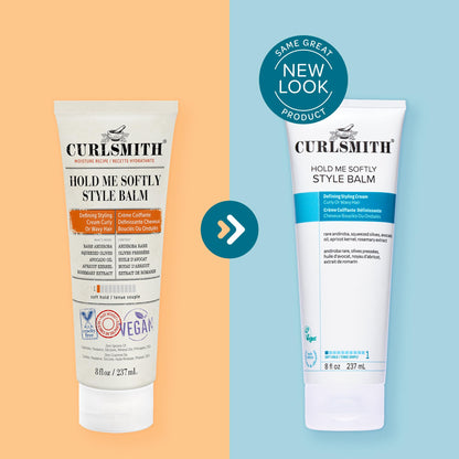 CURLSMITH Hold Me Softly Style Balm - Curl Enhancing, Soft Hold Curl Cream, Lightweight, No Crunch Curl Cream, For All Curl Types, Vegan & Cruelty Free