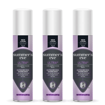 Summer's Eve Baby Powder & Ultra Daily Feminine Sprays, 2 oz, 3 Pack Bundle