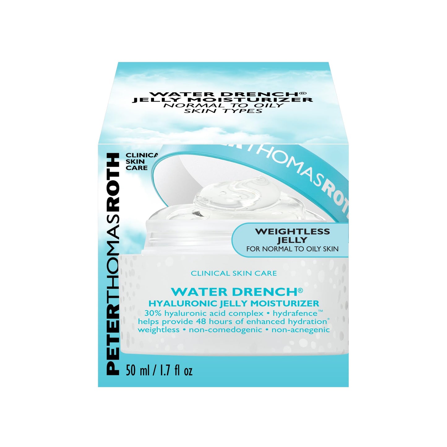 Peter Thomas Roth | Water Drench® Hyaluronic Jelly Refillable Moisturizer | Hyaluronic Acid Cloud Cream, For Normal to Oily Skin, Fragrance-Free, Non-Comedogenic, Acne-Safe Moisturizer