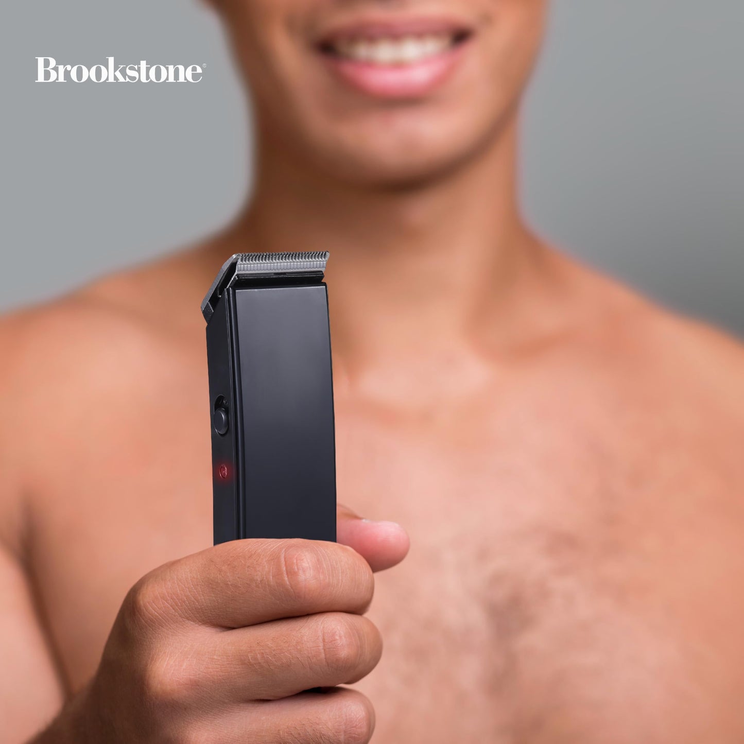 Brookstone - Cordless Hair Trimmer with Charging Base, Precision Grooming for Hair, Beard & Body with Adjustable Guide Combs