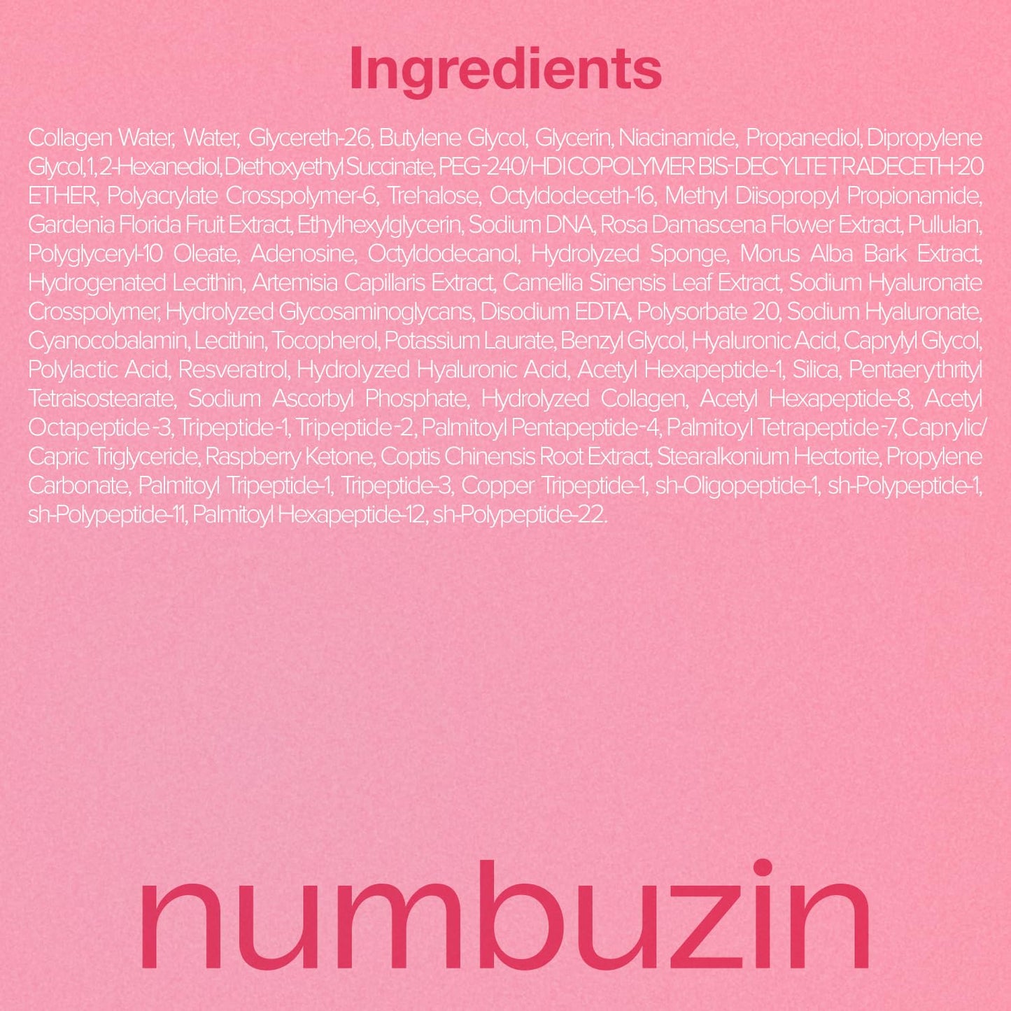 numbuzin No.2X Rose PDRN Collagen Plumping Serum, Collagen Spicule Serum for Firming & Volume Glow, PDRN, Peptides, Collagen, Hydrating Korean Skincare, 1.01 fl oz (30ml)