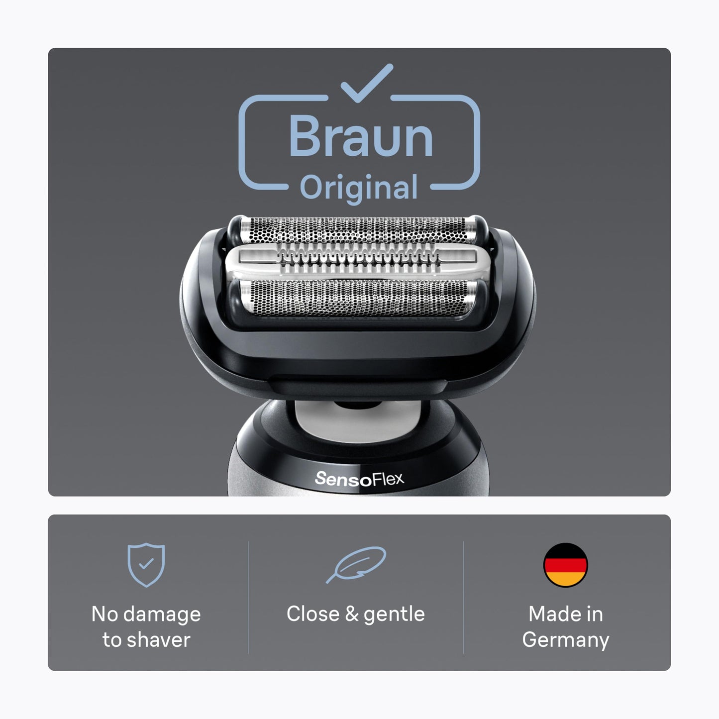 Braun Series 6 Electric Shaver Replacement Head with Sensitive Skinguard, Easily Attach Your Shaver Head, Compatible with New Generation Series 6 Shavers, 64B, Black