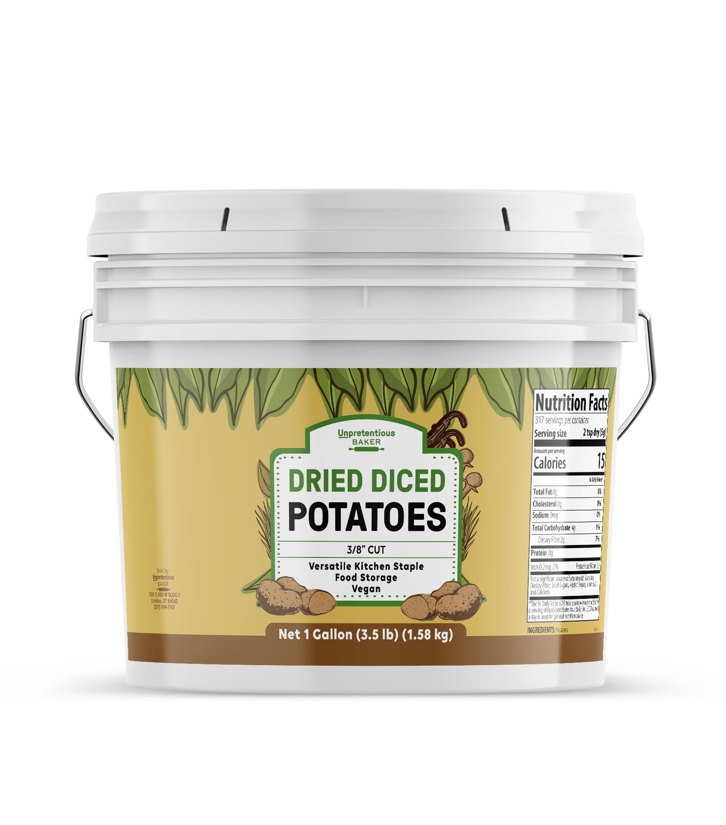 Unpretentious Dried Diced Potatoes, 1 Gallon, Soups, Stews, Food Storage Potatoes (56 Ounce)