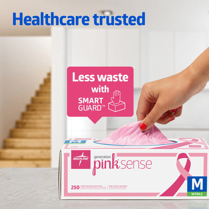 Medline Generation Pink Sense Nitrile Exam Gloves