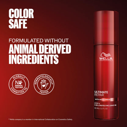 Wella Professionals ULTIMATE REPAIR 5-in-1 Protective Leave-In Treatment for Damaged Hair | Repairs, Smoothens Frizz, UV & Heat Protectant | For All Hair Types | 3.2 Fl Oz