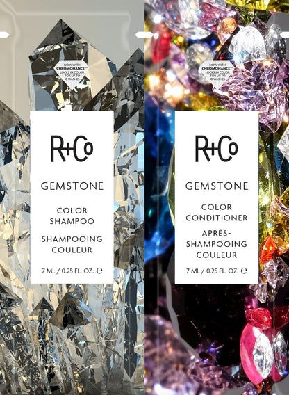 R+Co Gemstone Color + Repair Shampoo/Conditioner Tandem Packette | Frizz Control, Repairs + Preserves Hair Color | Vegan + Cruelty-Free | .25 Oz