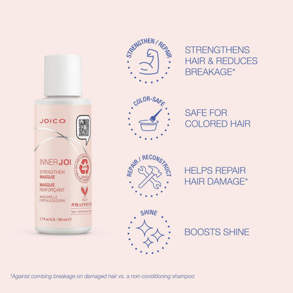 Joico InnerJoi Strengthen Oil Cream Masque | For Damaged, Color-Treated Hair | Sulfate & Paraben Free | Naturally-Derived Vegan Formula
