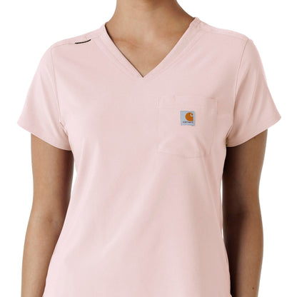 Carhartt Women's Tuck-in Scrub Top - Soft Rose, 2X