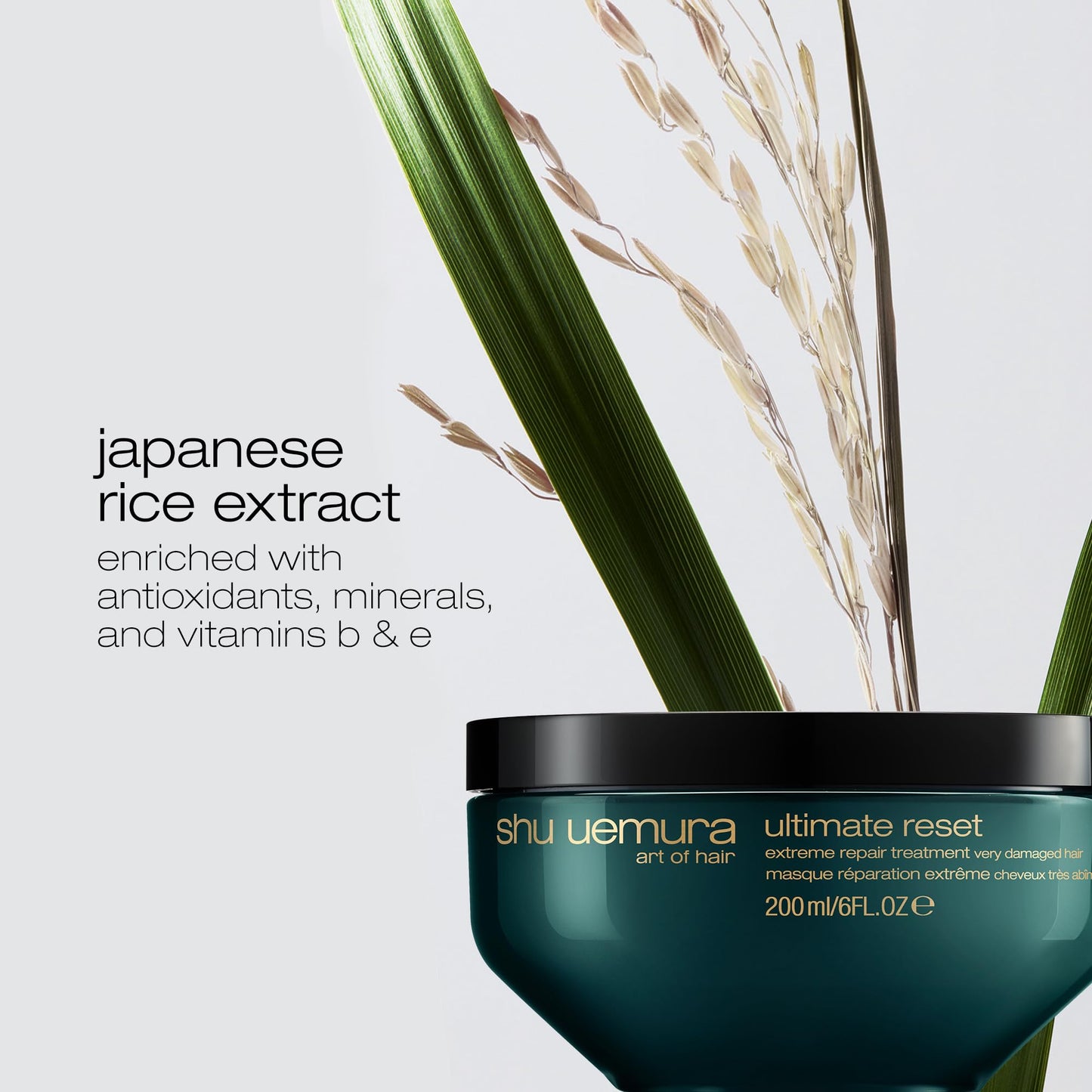 shu uemura art of hair ultimate reset extreme repair hair mask - formulated with japanese rice extract to reduce split ends and breakage, deeply conditions and nourishes very damaged hair