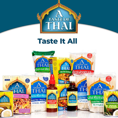 A Taste of Thai Spaghetti Rice Noodles (Thin & Straight Cut)| Restaurant-Quality Thai Flavor in Minutes | Vegan, Gluten-Free, Wheat Free, Non-GMO| For Stir-Fries, Soups & Asian Dishes 16 oz, 1 Pack