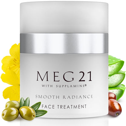 MEG 21 Smooth Radiance Moisturizer Face Cream – Anti-Aging Face Cream for Wrinkles & Skin Care with Patented SUPPLAMINE – Day/Night Facial Moisturizer for Women & Men, Helps Reduce Fine Lines (1.7 oz)