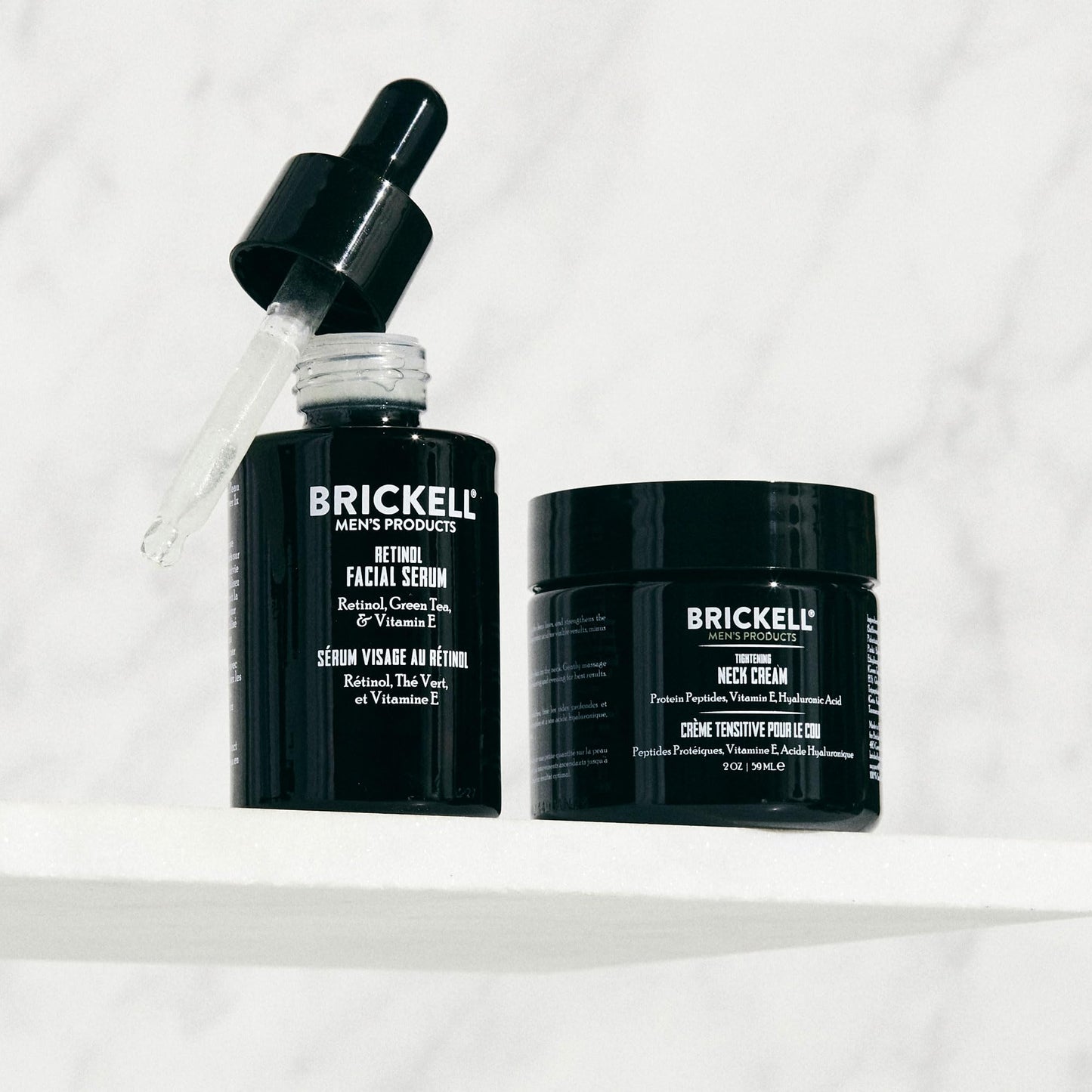 Brickell Men's Tightening Neck Routine For Men, Natural and Organic, Neck Cream For Tightening and Firming & Retinol Skin Care Serum Treatment, Men's Skincare Gift Set