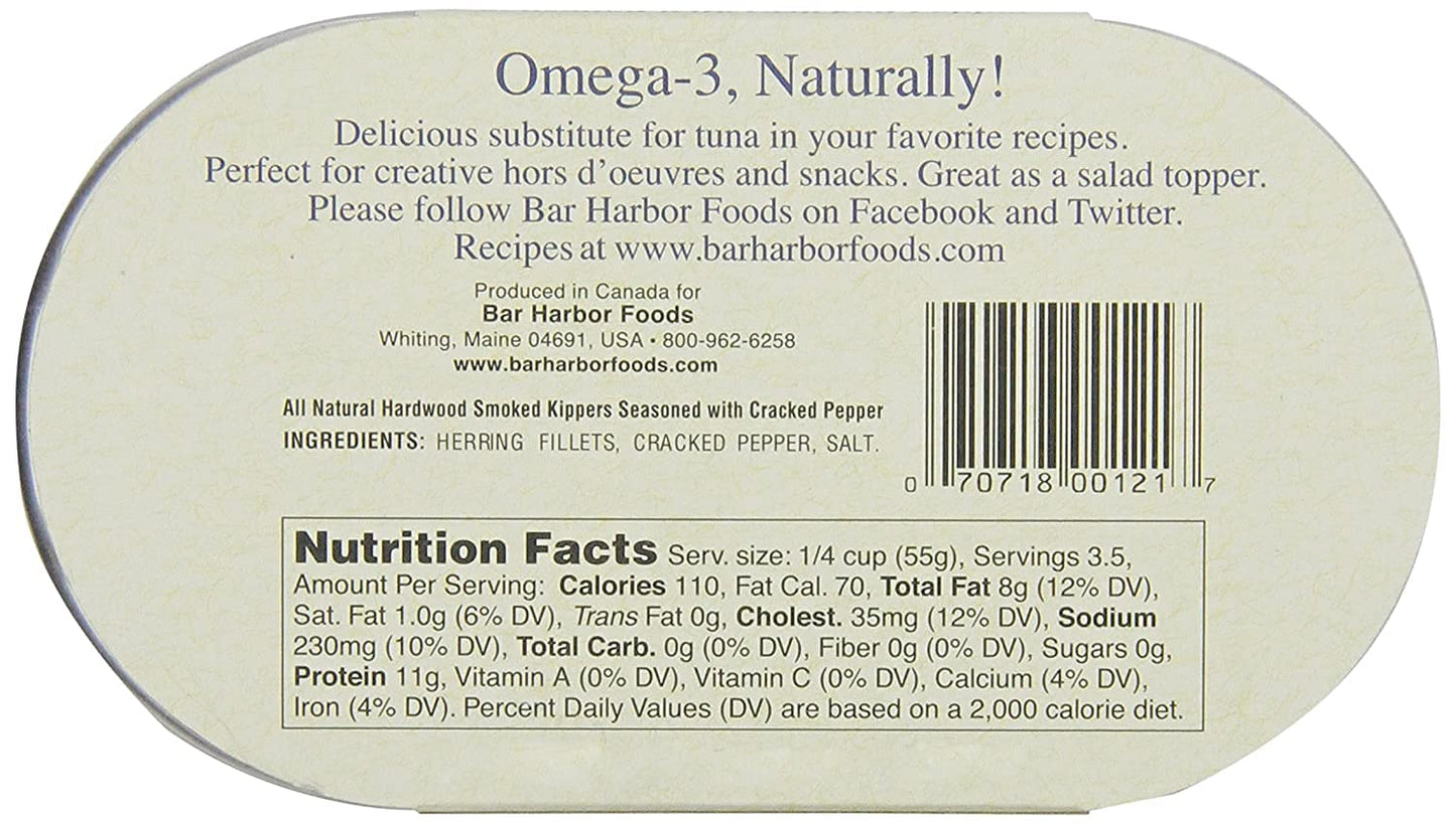 Bar Harbor Wild Herring Fillets Seasoned with Cracked Pepper, 6.7 oz – Naturally Wood Smoked