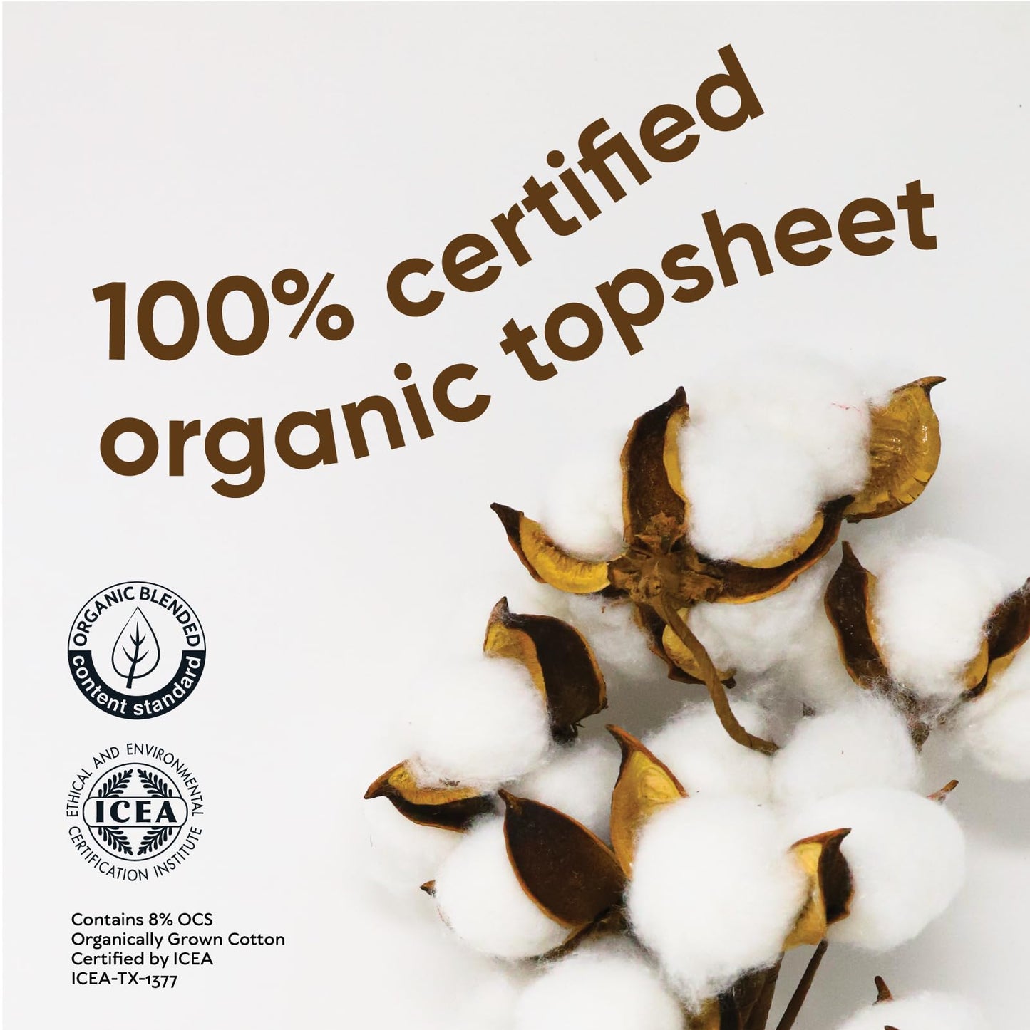 Oi | Organic Initiative Incontinence Pads, Organic Cotton Topsheet, Odor Control, Breathable and Hypoallergenic, Absorbs up to 17 floz, Suitable for Postpartum, Extra Plus/Maximum (14.2") 22 Pads