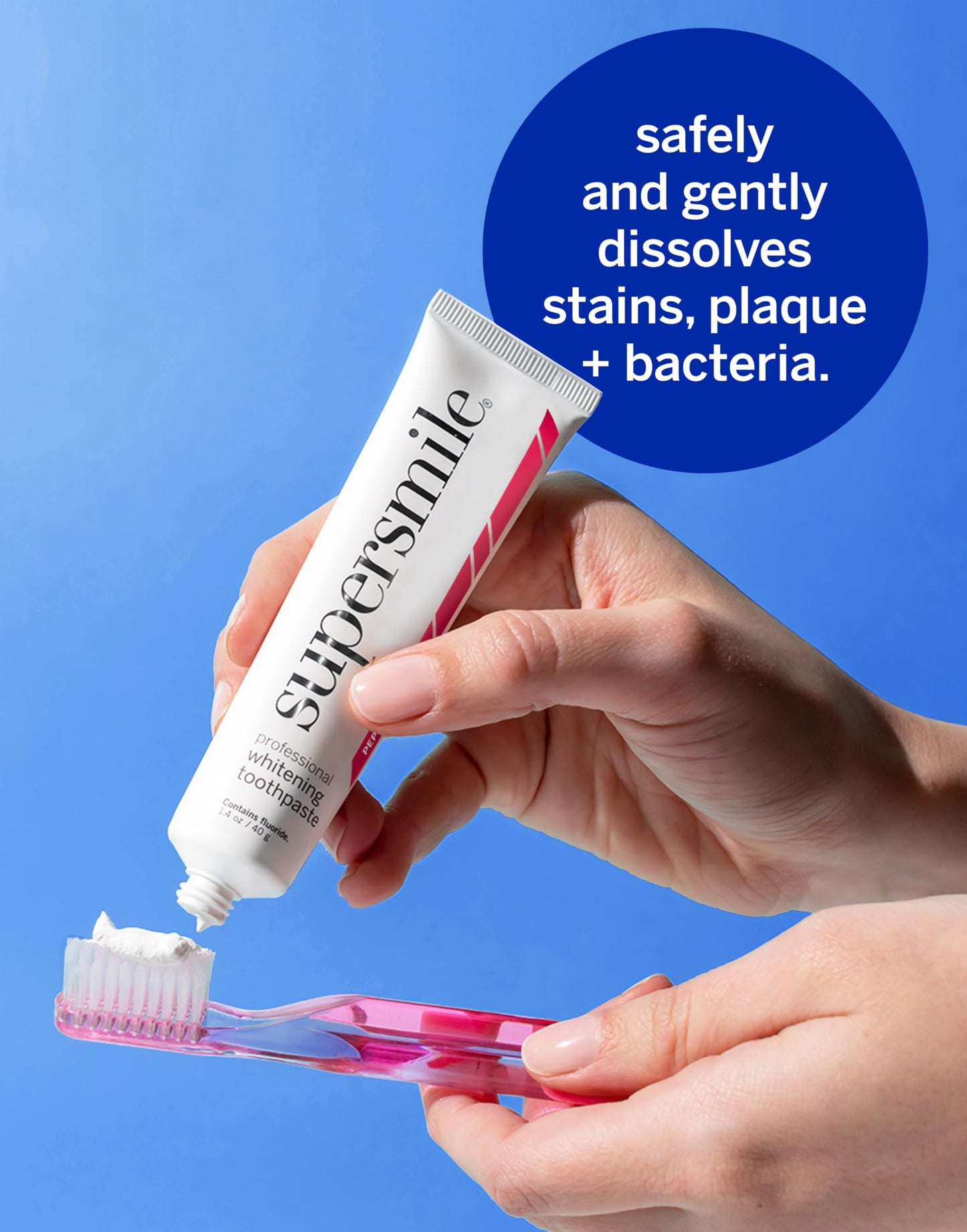 Supersmile Peppy Mint Teeth Whitening Toothpaste Set, Complete 5-Piece Travel Set with 3 Toothpastes, 1 Accelerator & 1 Toothbrush, Whitening Toothpaste Kit, Whitens up to 6 shades.
