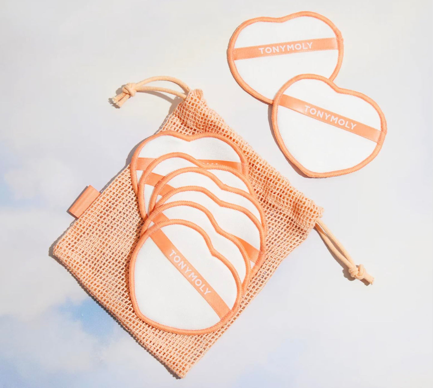 Re-Usable Cotton Rounds – 14 Heart-Shaped Eco-Friendly Makeup Pads with Storage Pouch, Gentle & Washable Skincare Cotton for Removing Makeup, Applying Toner, or Refreshing Skin