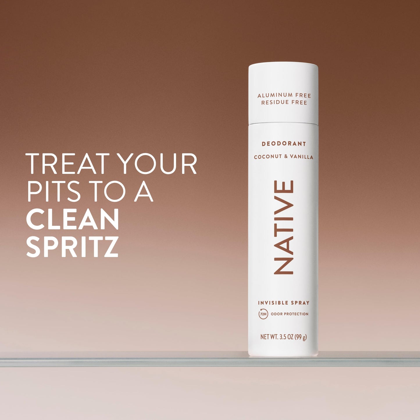 Native Deodorant & Body Spray, Coconut & Vanilla, 72-Hour Odor Protection for Underarms & Body, Aluminum Free, Dries Instantly, 3.5 oz