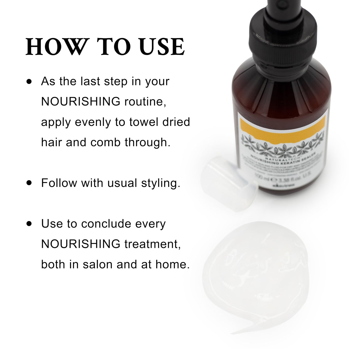 Davines Naturaltech Nourishing Keratin Sealer, Restructuring & Hydrating for Dry & Damaged Hair - With Vegetal Keratin - Seals Cuticles & Prevents Split Ends, Travel Size, 3.38 Fl Oz