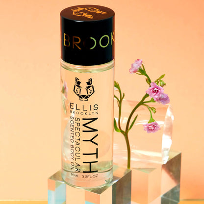 Ellis Brooklyn MYTH Scented Body Oil for Women with Bergamot, Jasmine & White Cedarwood, Vegan, Cruelty-Free, Sustainable Ingredients – 95ml/3.2 fl oz