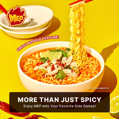 Samyang MEP Chicken Cilantro Ramen, Spicy Korean Instant Bowl Noodle Soup, Savory Bone Broth Ramyeon, Lime Freshness, 3.88 oz (Pack of 6 Bowls)