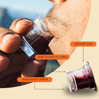 PACK IT HUB The Miracle Meal Communion Plus + Cups will simplify your communion experience: 100% Concord Grape Juice & Wafer - Box of 100 - Premium Quality - Made in the USA