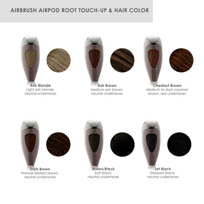 TEMPTU Airpod Airbrush Root Touch-up and Hair Color Kit, Vitamin-Enriched Weightless Non-greasy formula, for Long-wear color