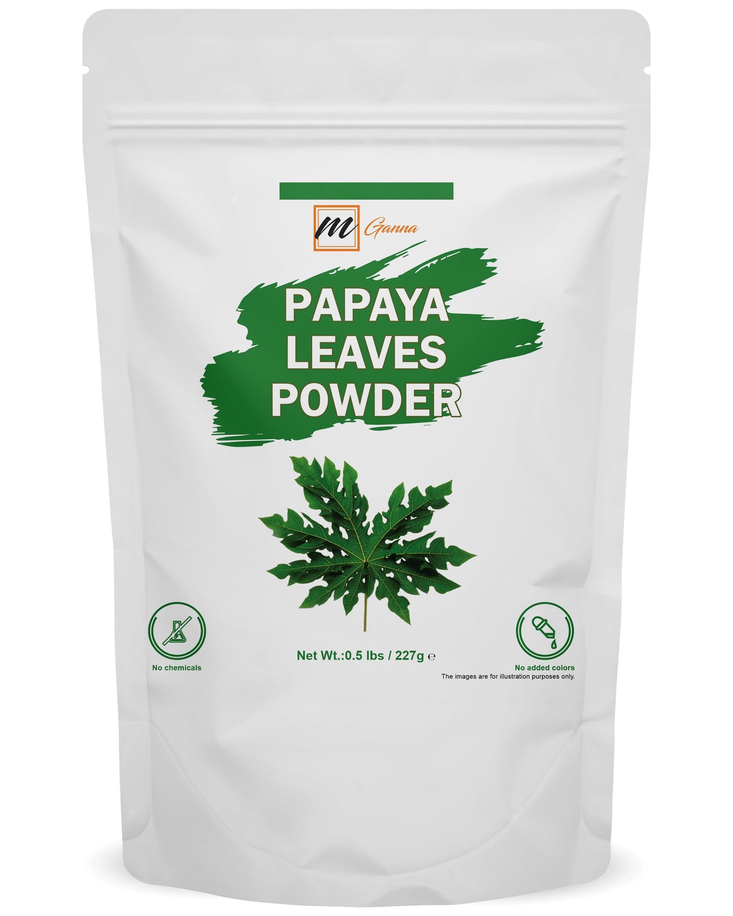 100% Natural Papaya Leaves/Carica Papaya Linn Powder for Hair and Skin Care 0.5 LBS / 227 GMS