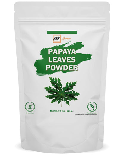 100% Natural Papaya Leaves/Carica Papaya Linn Powder for Hair and Skin Care 0.5 LBS / 227 GMS