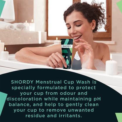 SHORDY Menstrual Cup Wash – pH Balanced Unscented Feminine Care Cleanser for Silicone Cups & Period Discs – 4oz Travel Size