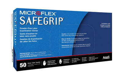 Ansell MICROFLEX SafeGrip SG-375 Exam Standard Gloves - Size L, Blue (Box of 50)