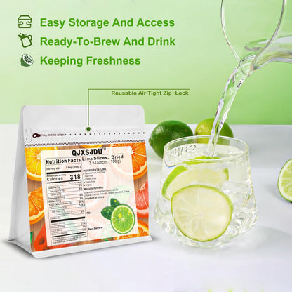 Dried Lime Slices 8.8 Oz/250g Dehydrated Limes for Cocktails Old Fashioned Drink Garnish,No Sugar Fresh Dry citrus Chips for Fruit Tea Baking Cooking
