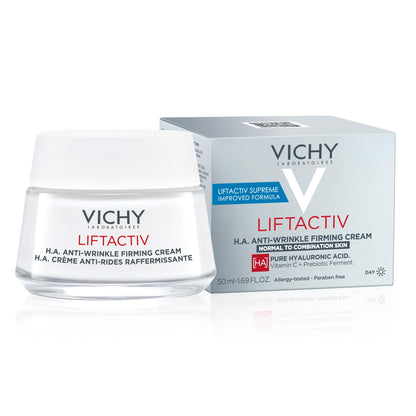Vichy LiftActiv H.A. Anti-Wrinkle Firming Cream, Anti Aging Face Cream With Vitamin C & Hyaluronic Acid, Smoothing & Firming For Wrinkles, Visibly Plumps Skin & Improves Radiance