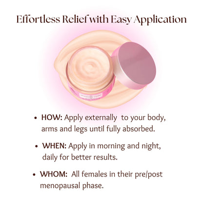 Menopause Cream For Women with Sandalwood Oil & Pure Rose Water, Hot Flashes Menopause Support for Women -Soothing Relief, Hot Flashes Relief, Natural Comfort & Calmness - 1.76 Fl oz