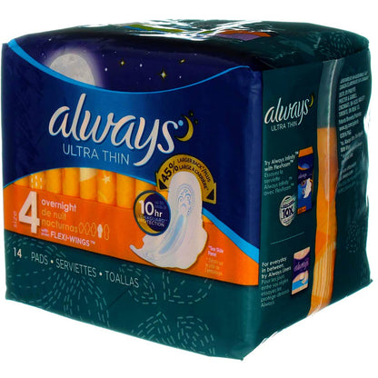 Always Ultra Thin Pads with flex wings , 14 count pack