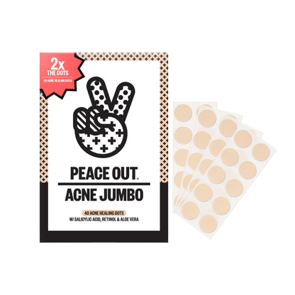 PEACE OUT Acne Healing Dots Hydrocolloid Pimple Patches, Acne Spot Treatment with Salicylic Acid, Retinol, and Aloe Vera for Blemishes and Breakouts, 40 Count
