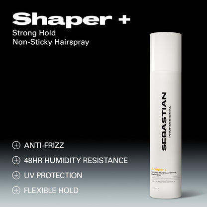 Sebastian Professional Shaper Plus Hairspray | Touchable, Humidity Resistant, Extra Hold | 24 Hour Flexible Styling Control | For All Hair Types