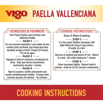 Vigo Authentic Paella Valenciana, Yellow Rice & Seafood Dinner, Spanish Recipe (Yellow Rice & Seafood Dinner, 19 Ounce (Pack of 6))