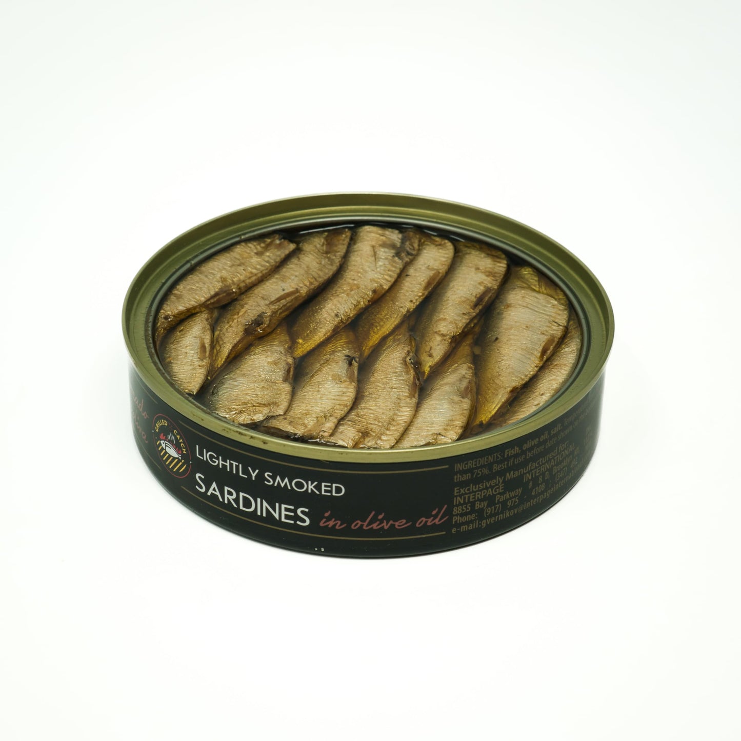 Grilled Catch Brisling Sardines Smoked in Olive Oil, Wild-Caught, Hand Packed Gourmet Tinned Fish – Omega-3, Vitamin D & A – No Preservatives, Keto Friendly 5.6 oz BPA-Free Can