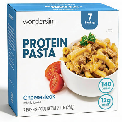 WonderSlim Protein Pasta, Cheese Steak Macaroni, 140 Calories, 12g Protein (7ct)