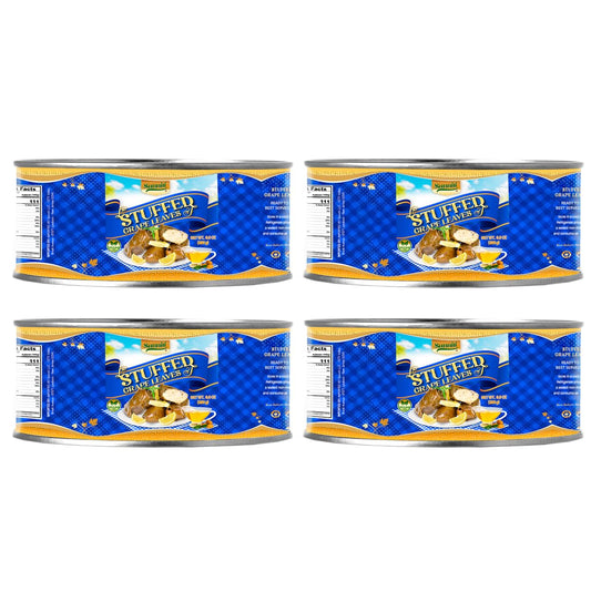 Sanniti Dolmas Stuffed Grape Leaves | Ready to Eat | Easy Peel Open Can, 9.8 oz (Pack of 4)
