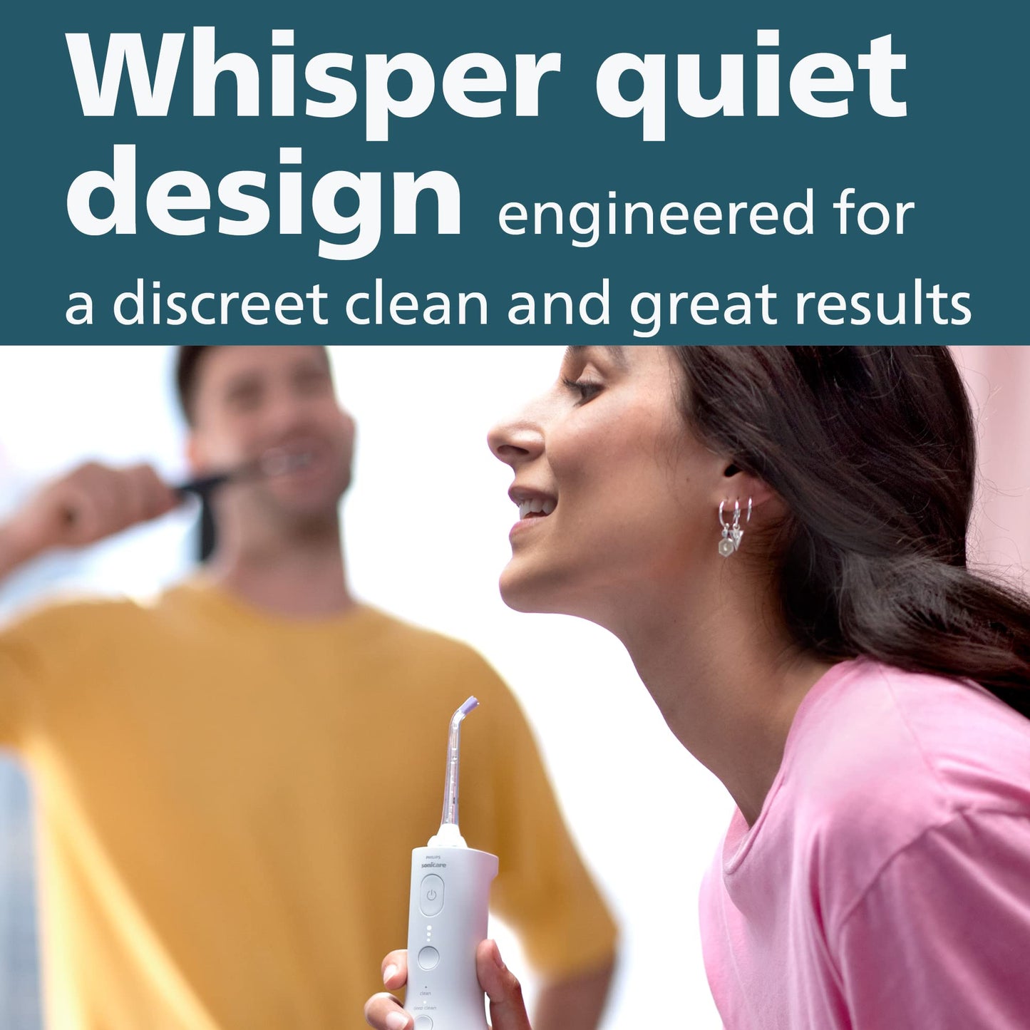 Philips Sonicare Cordless Power Flosser 3000 - Water Flosser with Innovative Quad Stream Technology, Oral Irrigator with 2 Flossing Modes and 3 Pressure Levels, IPX7 Waterproof, Mint, HX3826/24